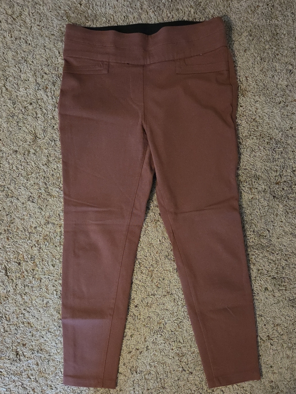 Maurices Cropped Ponte Pants in Rust